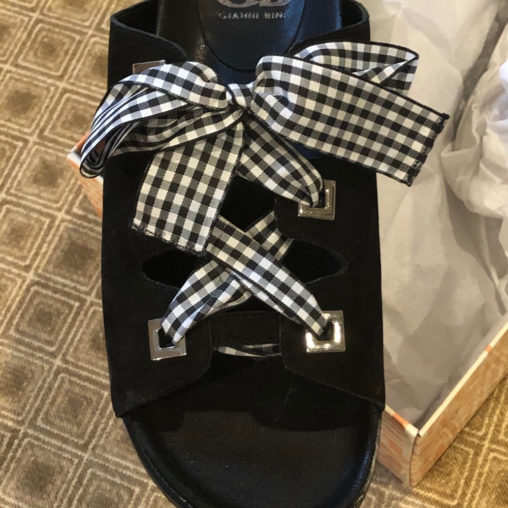 Gianna-Bini Gingham slides